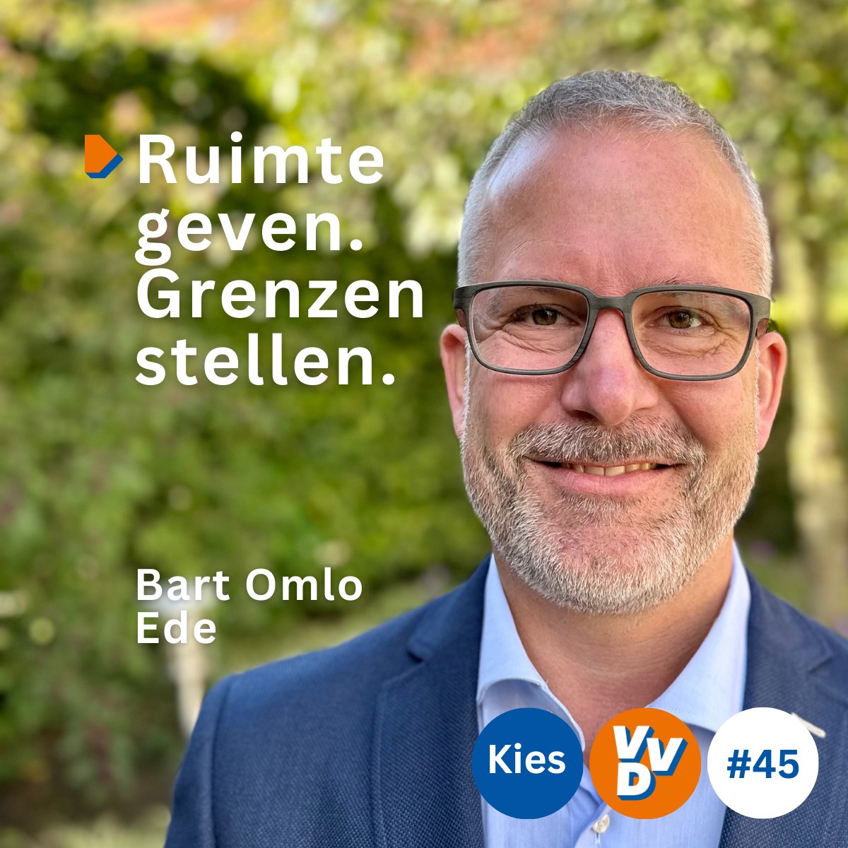 💡 Waarom je woensdag ook op plek #45 kunt stemmen…

Echtgenoot, vader, veteraan, ondernemer en raadslid, maar vooral iemand die ons land elke dag een beetje mooier wil maken!

Dus weet je nog niet op wie je moet stemmen?
Stem dan op #45, <a href="/VVD/">VVD</a> 🧡

#RuimteGevenGrenzenStellen