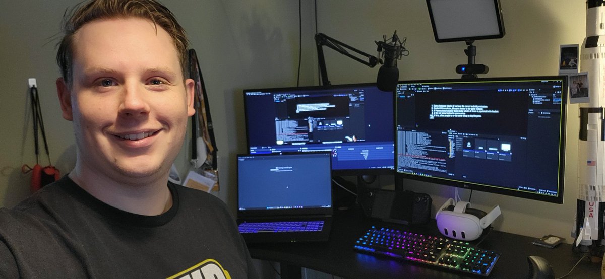 Recording 2 tutorials at the same time on how to set up AR passthrough for the Meta Quest 3 using Unreal Engine 5.3 Keep an eye out for the videos. #unrealengine #UE5 #meta #metaxr #vrdevelopment #vr #vrdev #gamedev #quest3 #coding #gdxr