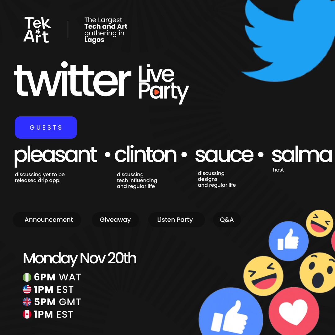 tekartcon's tweet image. this evening 6PM WAT.

w/ @pleasantszn x @clitonimaro x @AlhajiSauce