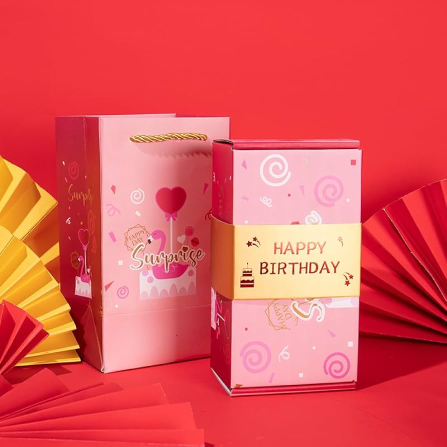 PauletteN23437's tweet image. Surprise Gift Box, Surprise Pop Gift Box Explosion for Money and Birthday, Folding Bouncing Gift Box (A,12PCS) #pinkbox