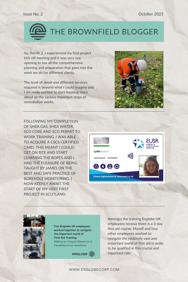 biogenie_uk's tweet photo. Bringing you issue two of our Brownfield Blogger. Here's what Lydia got up to in October.
#BrownfieldBlogger #EnglobeUK #GreatPlaceTowork #SocialValue #Remediaion #SoilTreatmentFacilities #BrownFieldContracting #EnablingWorks #InfrastructureProjects #CivilEngineering https://t.co/8dIMNIkN6C