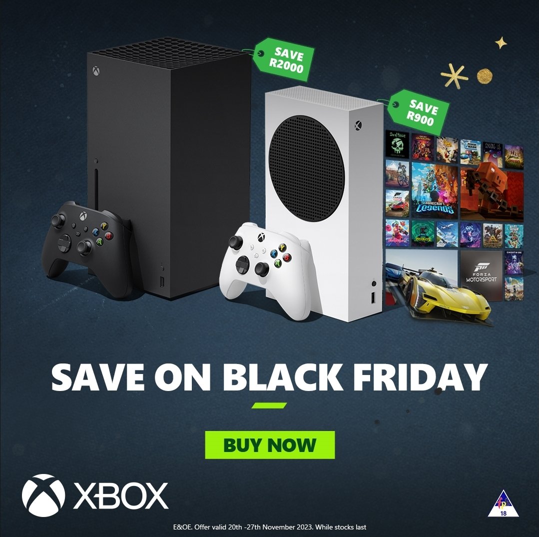 IT'S THAT TIME! The offer is now available until the 27th, so seize the opportunity! z.humanz.ai/bf/220937 @PrimaInteracti1 #JoinTheXboxFamily #XboxSeriesSandX #XboxBlackFridayZA 🎮🚀