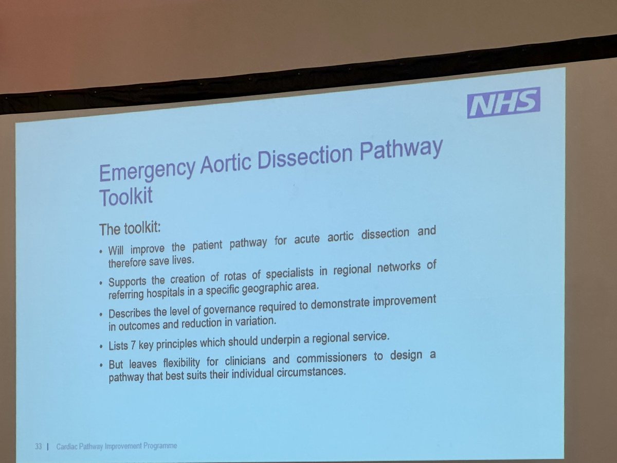 Fortunate to hear from our national lead <a href="/GrahamTADCT/">Graham Cooper</a> who has been so instrumental in driving forward the launch of the National Toolkit to improve care for our #aorticdissection patients <a href="/GMEC_SCN/">GMEC SCN</a> <a href="/AorticDissectCT/">Aortic Dissection Charitable Trust</a> <a href="/AorticDissectUK/">Aortic Dissection Awareness UK & Ireland</a> <a href="/MFTnhs/">MFT NHS</a> <a href="/NHSEngland/">NHS England</a>