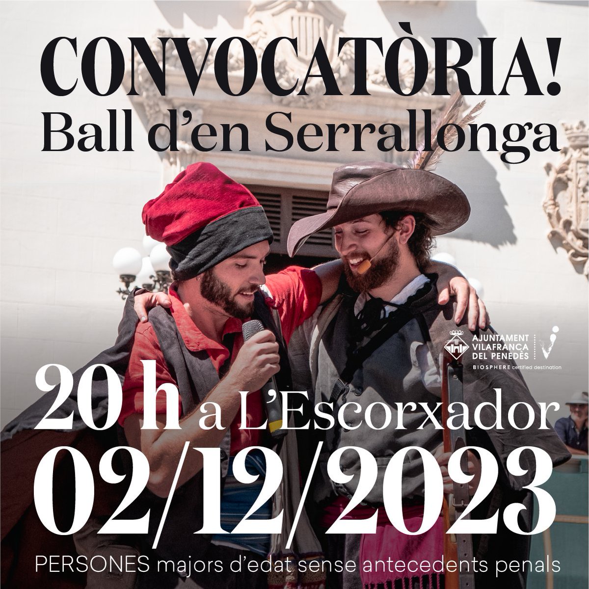 🆕Convocatòries dels Balls de Cercolets i d’en <a href="/SerrallongaVila/">Ball den Serrallonga</a> per a la propera <a href="/fmvilafranca/">Festa Major de Vilafranca</a> 

📆Tindran lloc els dies 1 i 2 de desembre.

➕info: vlf.cat/ballsfm1123
