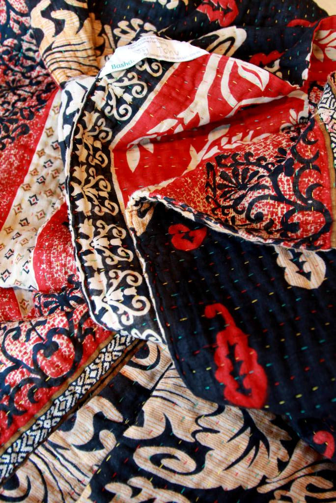 DecoratorsNotes's tweet image. Chilly nights are on the way! Wrap up warm with one of our beautiful vintage sari kantha quilts. Perfect as a throw for the sofa or the bed. Made by very special women at Basha, a fair trade social enterprise in Bangladesh. Each reversible quilt takes about six days to make!