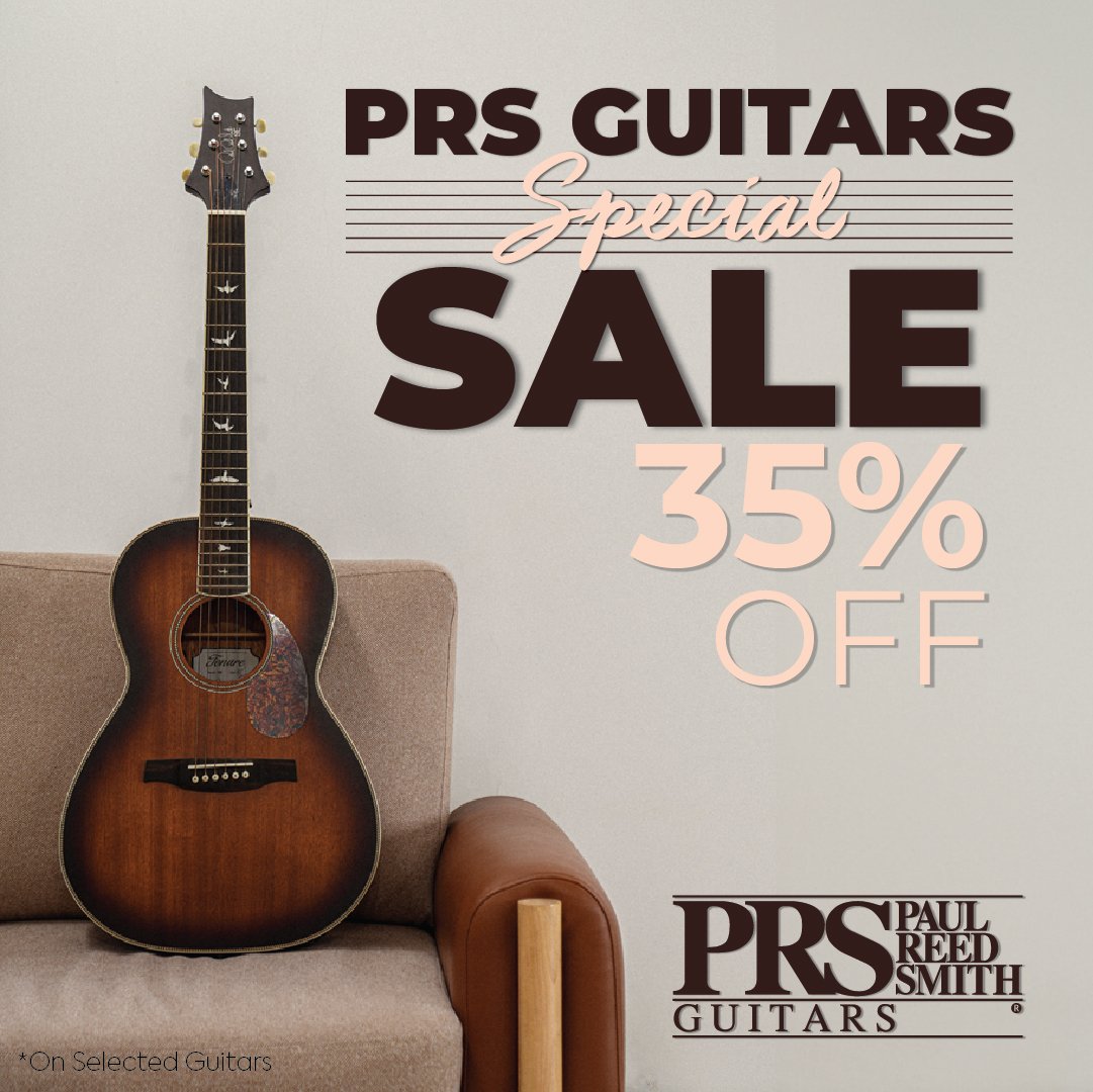 Strumming into savings 🎸🌟 Enjoy 𝟑𝟓% 𝐎𝐅𝐅 on PRS Guitars - the sound of quality at an unbeatable price! 🤘🔥

Shop In-Store or Online
tinyurl.com/PRSGuitars

#prsguitars #paulreedsmith #guitarheaven #guitarsale #prsdiscount #electricguitar #acousticguitar #guitargear