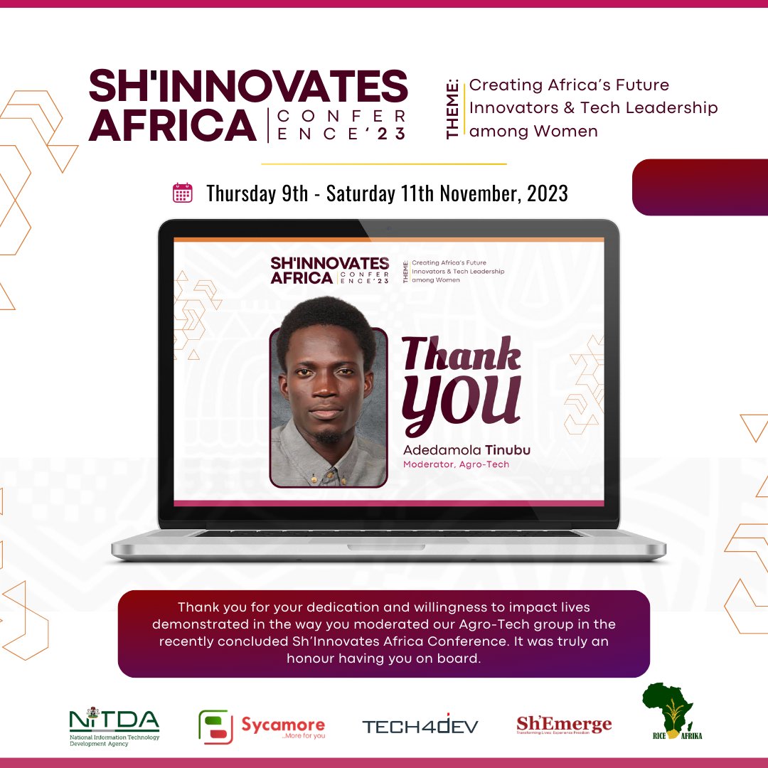 Sh_Emerge's tweet image. A mighty thank you to our Moderator (Agro-Tech), @AdedamolaTinubu for sharing your wealth of knowledge and expertise with our Agro-Tech group at the recently concluded Sh&apos;Innovates Africa Conference, 2023.

#ShEmerge #ShInnovatesAfrica2023 #FrancesAborigho #TechConference