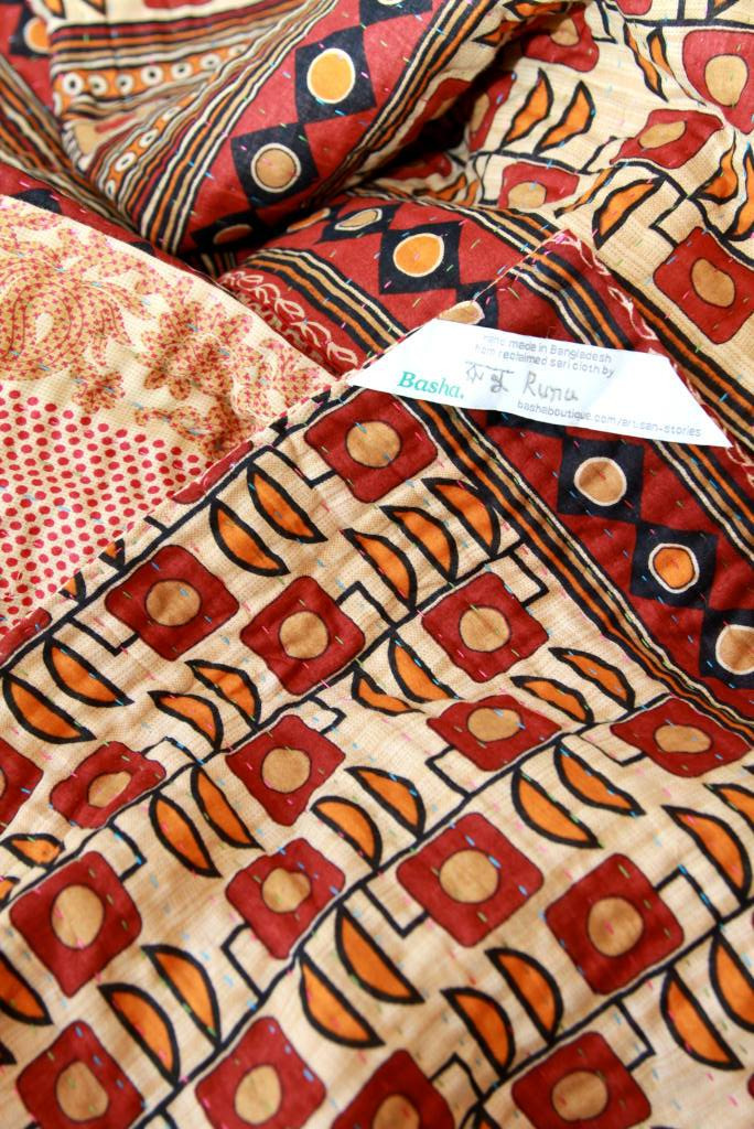 DecoratorsNotes's tweet image. Chilly nights are on the way! Wrap up warm with one of our beautiful vintage sari kantha quilts. Perfect as a throw for the sofa or the bed. Made by very special women at Basha, a fair trade social enterprise in Bangladesh. Each reversible quilt takes about six days to make!