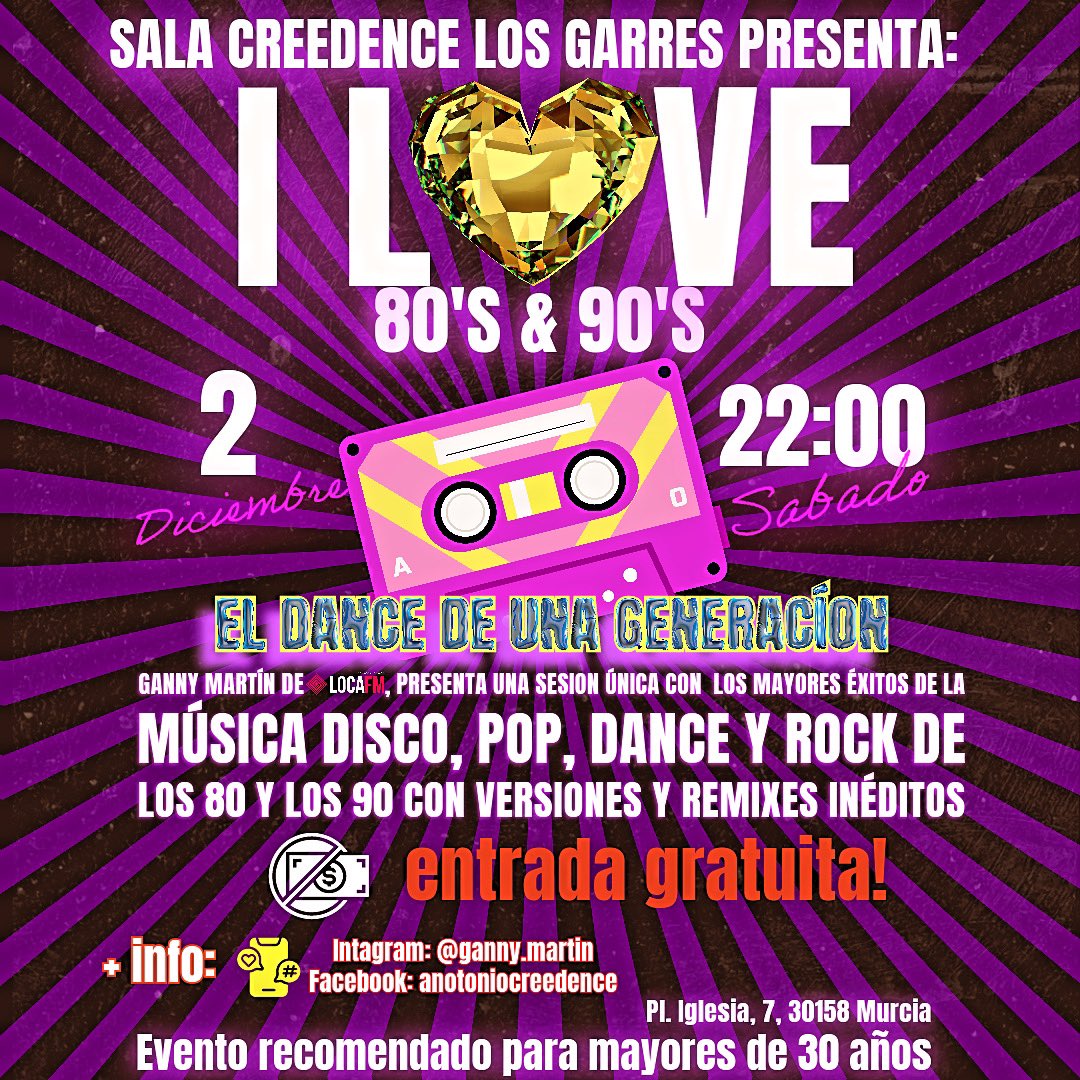 Ya tenemos fecha y lugar para volvernos a encontrar 🙌  #90 #90s #80 #80s #remember #eurodance #murcia
