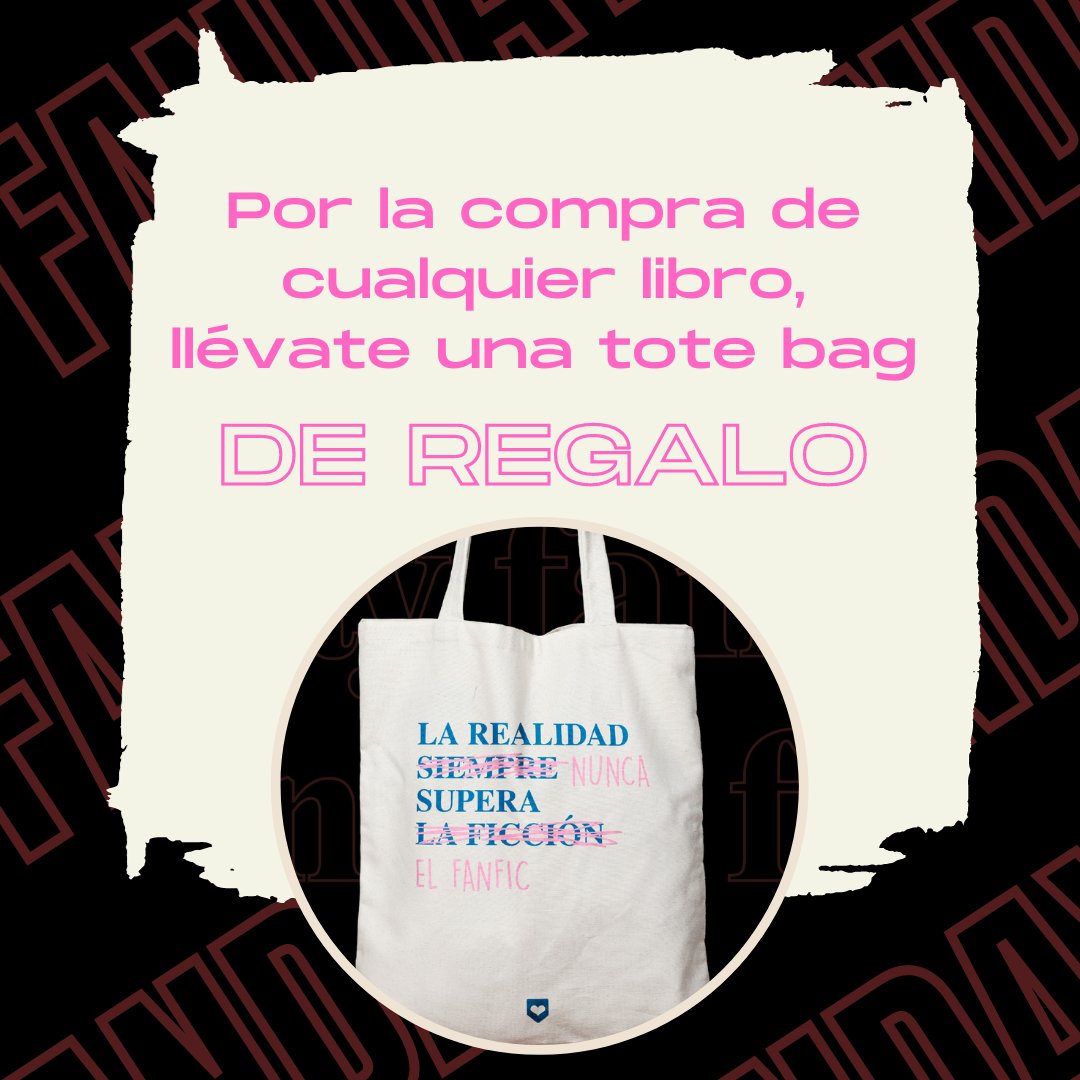 UAlternativoEd's tweet image. ¡Buenos días! 🩷 Como nos gusta mucho regalar cosas, desde hoy hasta el viernes 24, por la compra de cualquier libro en la web, os llevaréis de regalo la tote de "La realidad nunca supera el fanfic" 🤭 ¡feliz #fanday a todes!