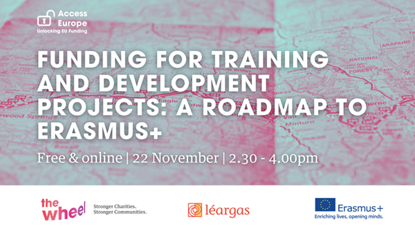 I'm excited for this @Leargas #ErasmusPlus event on Wednesday with our friends @EuropeAccess and @The_Wheel_IRL! Bookings are still open, last few places remaining! wheel.ie/training/2023/…