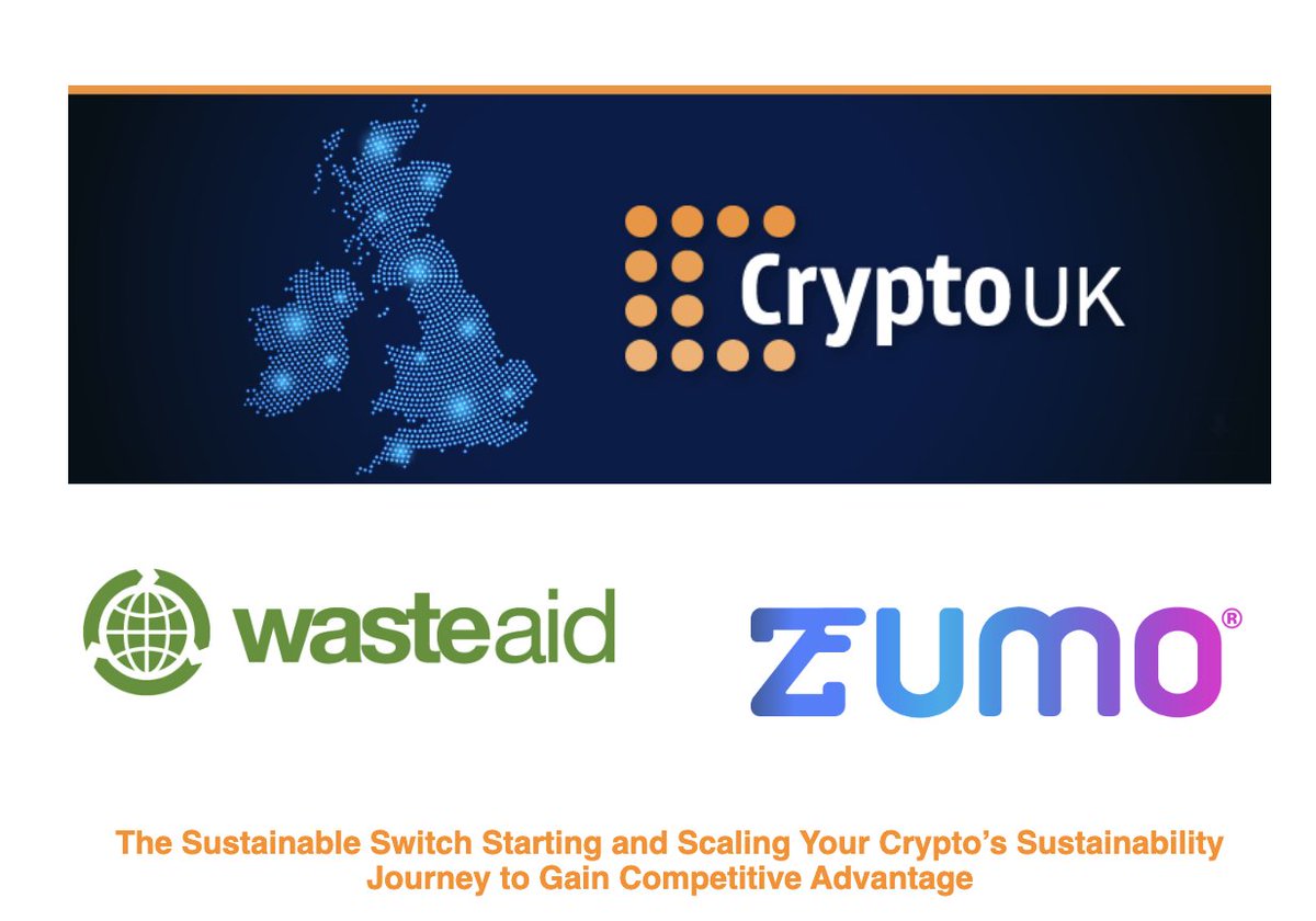 💻  Webinar: 'The Sustainable Switch: Starting and Scaling your Crypto’s Sustainability Journey to Gain Competitive Advantage'   
🗓️Thurs 23 Nov   
🕐 1pm (GMT)

✍️Register:
zoom.us/webinar/regist…

#Crypto #DigitalAssets #ESG #WasteAid #Zumo #Sustainability #SustainableFinance