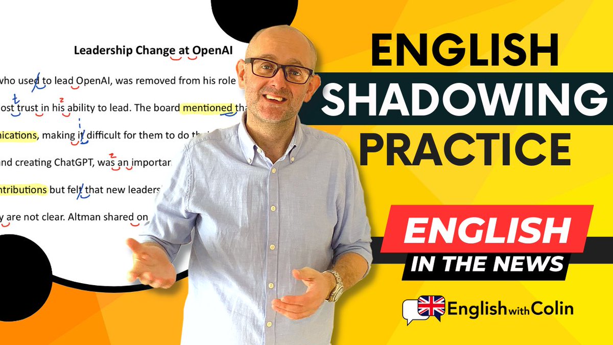 engwithcolin's tweet photo. New video! 英語のシャドーイング練習を始めよう！言葉をつなげて滑らかな発音を身につけよう。 💬🌟 #英語学習 #シャドーイング https://t.co/4mKanGOk9v https://t.co/wnrX4XFuHA