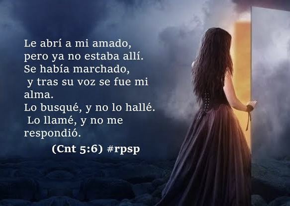Cant. 5 Estas palabras suenan a lamento por oraciones no contestadas, si es tu caso no desistas de orar, las tardanzas de Dios no son negaciones, seamos perseverantes que él tiene reservadas sobreabundantes bendiciones #rpsp
