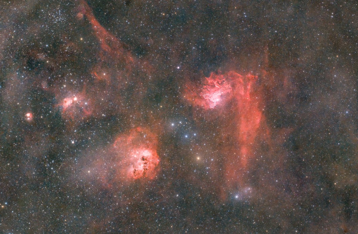The flaming star and tadpoles nebula in Auriga. More backyard fun from last week, while we wait for the remote observatories motors to be installed this week.