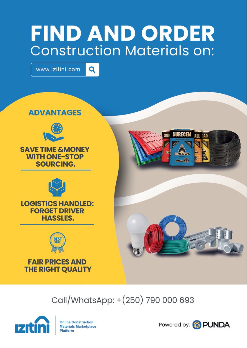 Izitini_com's tweet image. Building better, faster, and smarter starts with accessing the right materials at the right time. Simplify your construction journey with us. #SmartSourcing
#QualityMaterials