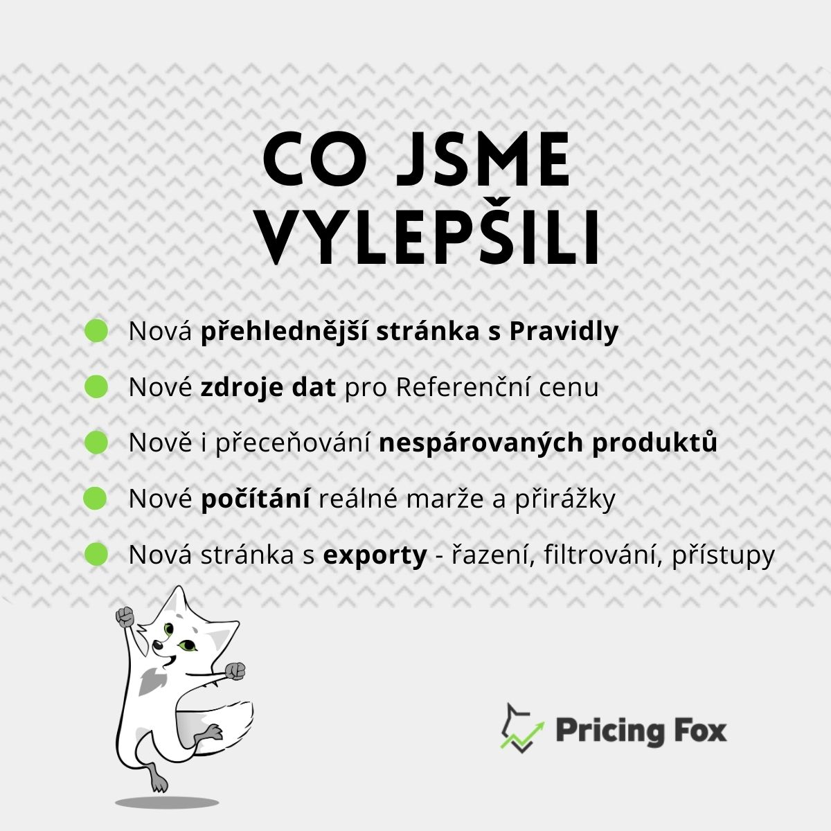 PricingFox's tweet photo. 📢Očekávaný release Pricing Foxu se skvělými vylepšeními je konečně tady a s ním i nový vzhled! 

A s nejnovějším releasem se sešlo hned několik novinek. Přečtěte si o nich tady👇:

- https://t.co/GZQsruPmQN 

- https://t.co/x21DV3WjSt 

A co byste na Pricing Foxu vylepšili Vy? https://t.co/LwX8eRPI5I