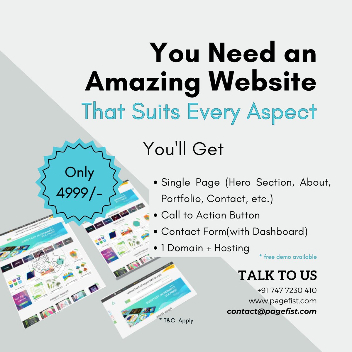 pagefist's tweet image. 📆 Limited-Time Offer: Book your web development project before 25/12/2023 to avail of exclusive discounts!
#WebDevelopmentOffer #WebsiteDesignDeals #DigitalPresence #OnlineSuccess #WebsiteSpecial #TechSolutions #AffordableWebDesign #BusinessWebsite #OnlineVisibility