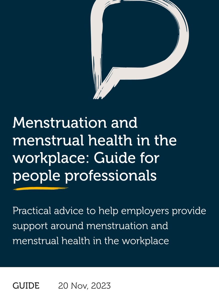 Really important @CIPD research report launched today on menstrual health at work: cipd.org/uk/knowledge/r… So honoured to have been asked to write the accompanying guidance: cipd.org/uk/knowledge/g…