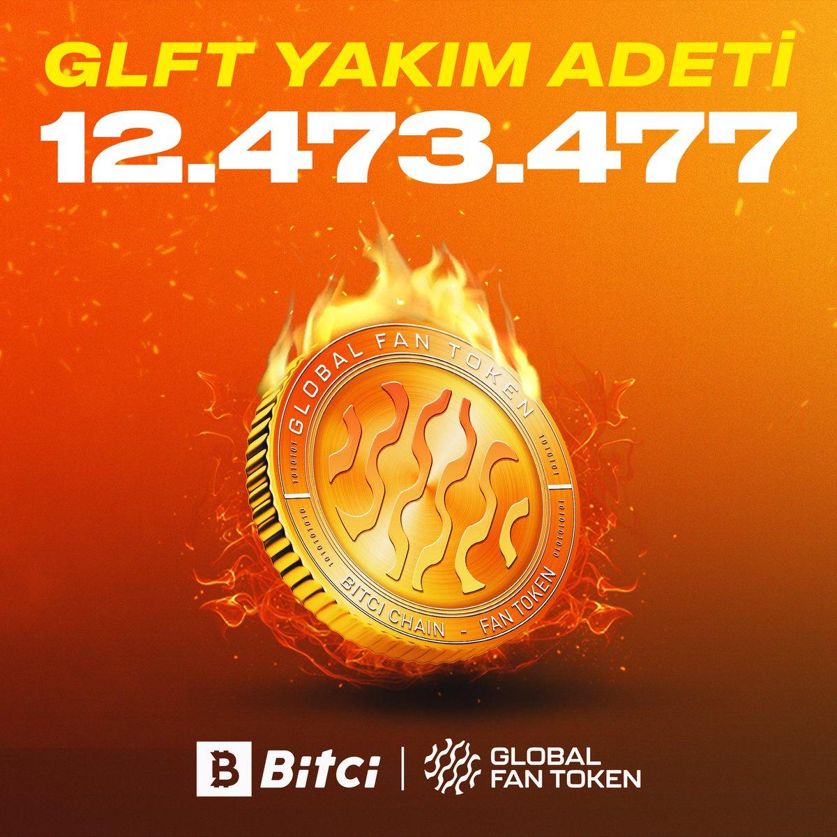 Bitci_FanToken's tweet photo. GLFT Ekim ayı Utility'lerinden olan $GLFT yakımı gerçekleşti! ✅
12.473.477 adet #GLFT yakımı tamamlandı! 🔥
👉 https://t.co/6x4vEA5Qo6
#GlobalFanToken #Bitci https://t.co/yByBTF59hh