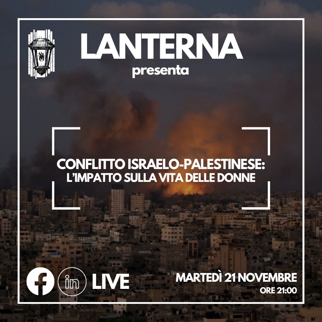 🔴 "CONFLITTO ISRAELO-PALESTINESE: L'IMPATTO SULLA VITA DELLE DONNE", la nostra Barbara Mascitelli dialogherà con: 

● Silvia Boltuc, direttrice di SpecialEurasia. 

➡️ Live martedì 21 novembre, ore 21:00, sulle nostre pagine Facebook e LinkedIn.