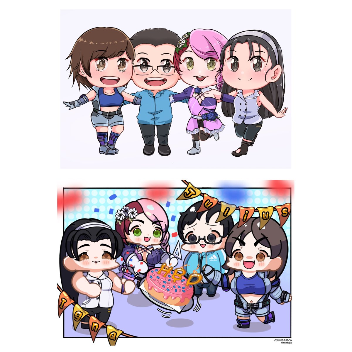 ignajuliuss's tweet photo. Happy birthday to myself! 

Thanks for the great art too by Hopesey and @_momookentucky !! 

I am enjoying my birthday today

#alisa #asuka #jun #ignajulius #tekken https://t.co/z5DZwIaQtW