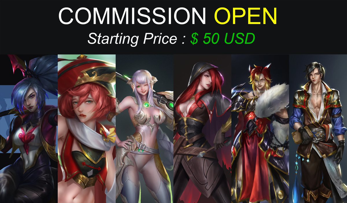 Khoirul_star's tweet photo. (Retweets are very appreciated!)  
Hi! I'm Opening my commission for this month.

Click here to check more detail.
https://t.co/xTk4ZYpeCC
Don't hestitate to ask me anything trough Dm 
#Commission #commisionsopen #illustration #commissionart #characterdesign #splashart https://t.co/qT7Is1QlWV