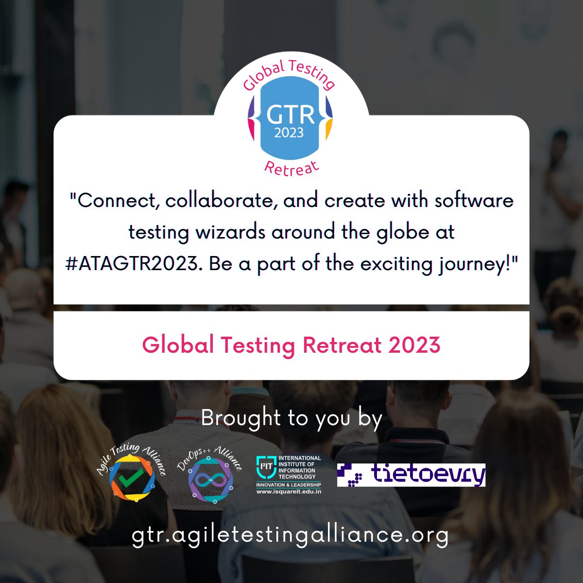 TestingRetreat's tweet photo. Connect &amp; create at #ATAGTR2023! Be a part of our exciting   journey. Join us in “Embracing Technical Agility and Tech Future”! 

🌐   https://t.co/hUr5MjMtDp 

@AgileTAlliance #conference #techconference #testconference #testingcommunity #ATACommunity https://t.co/0EYx8w6tDT