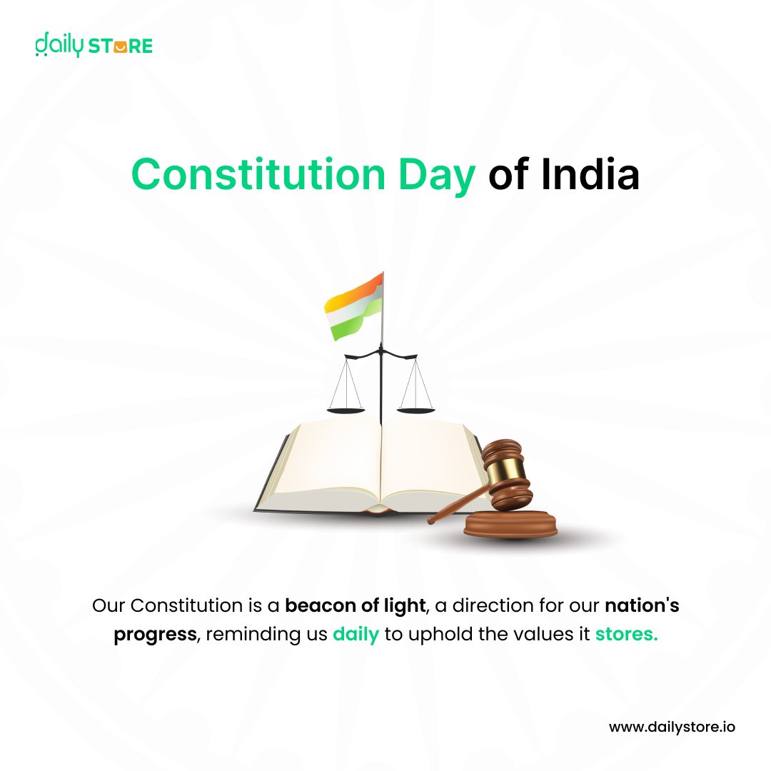 DailyStore_App's tweet photo. India celebrates Constitution Day on 26th Nov to commemorate the adoption of the Constitution of India in 1949. 
#Constitution #ConstitutionDay #constitutionday2023 #india https://t.co/FHXgXCwhD2