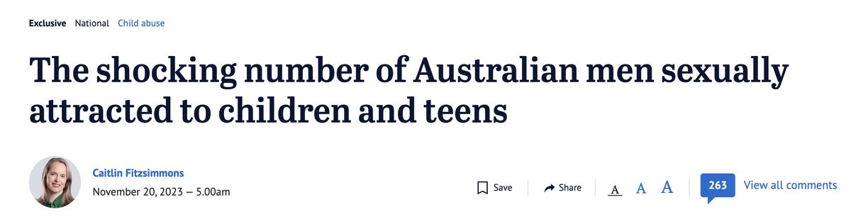 This is only surprising and shocking if we haven't listened to what victims are telling us. 'Violence against women and girls' and 'child sexual abuse' are often described in strangely agentless-terms - but there is no abuse without this many abusers. smh.com.au/national/the-s…