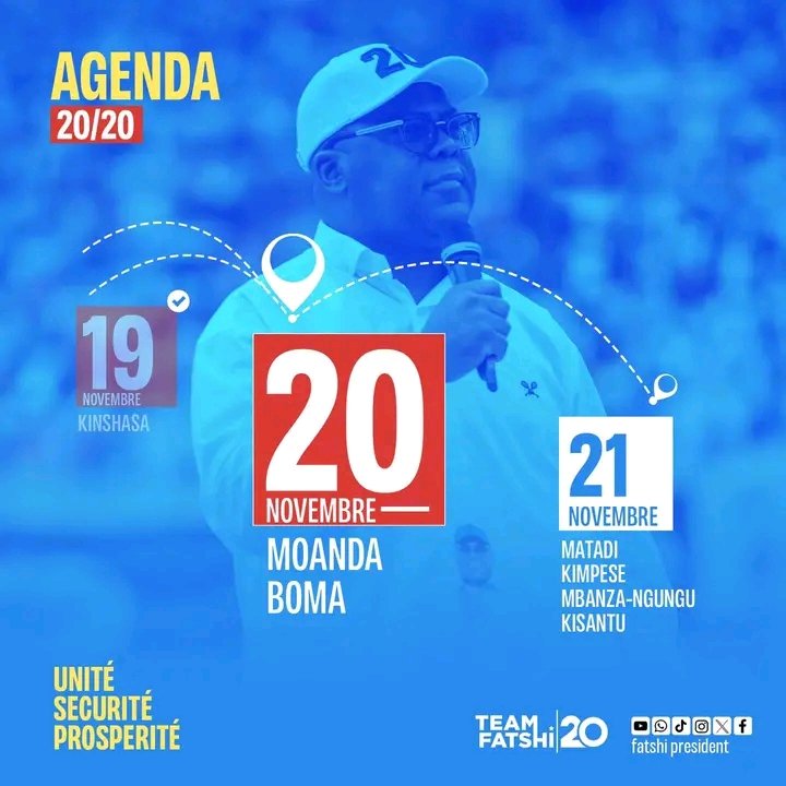 drackNgoy4's tweet image. Campagne électorale Jour 2: le PR. @fatshi13 dans la province du #Kongo_Central pour  communier avec le peuple de #MOANDA et #BOMA.
@Fatshi20