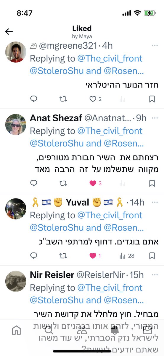 I woke up this morning 
To this, unfortunately this is just the tip of the iceberg.

My family was murdered in the Holocaust, and here today I am called a fascist Nazi.

Imagine all the people living life in peace…

Except those 👇🏻