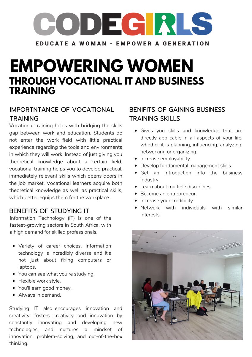 CodeGirls_cpt's tweet image. Sign up via WhatsApp ( 081 451 5347 ) for our women-only, vocational IT and Business Training bootcamp. #WomenEmpowerment #womenintech #WomenInBusiness