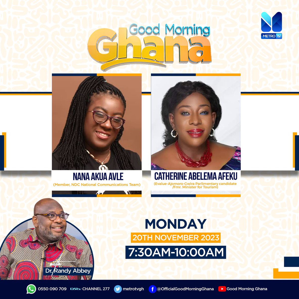 OfficialCAAfeku's tweet photo. Good Morning Ghana it is this morning. Don't forget to join the conversation.

#CatherineAfeku
#GoodMorningGhana
#NPP https://t.co/47xynbJ5Ij