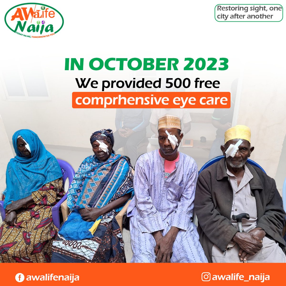 awalife_naija's tweet photo. Profit with a purpose: because success is more meaningful when it creates positive change. π‘
We provided 500 free comprehensive eye care in October 2023.
Our mission is 10,000 people next year.
Restoring sight, one city after another.
#awalifenaija #awalife #profitforpurpose https://t.co/lbuHlSXwsP