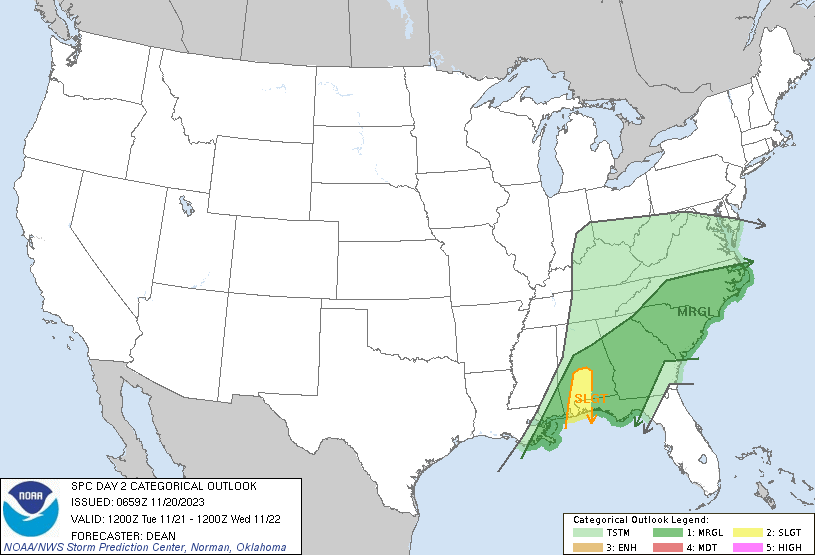 LimWeather's tweet photo. D2 #SPC Convective Outlook
#SlightRisk of #SevereWX in SW #Alabama and W #Florida Panhandle of NW FL of SE #DixieAlley esp #Mobile, #Montgomery, #Prattville, #Mobile, #Selma, #Pensacola, #FerryPass, #BrentFL cities due to a 5% #Wind/#tornado/<5% #Hail risk
#Wxtwitter #FLwx #ALwx https://t.co/UzD9qbjG8V