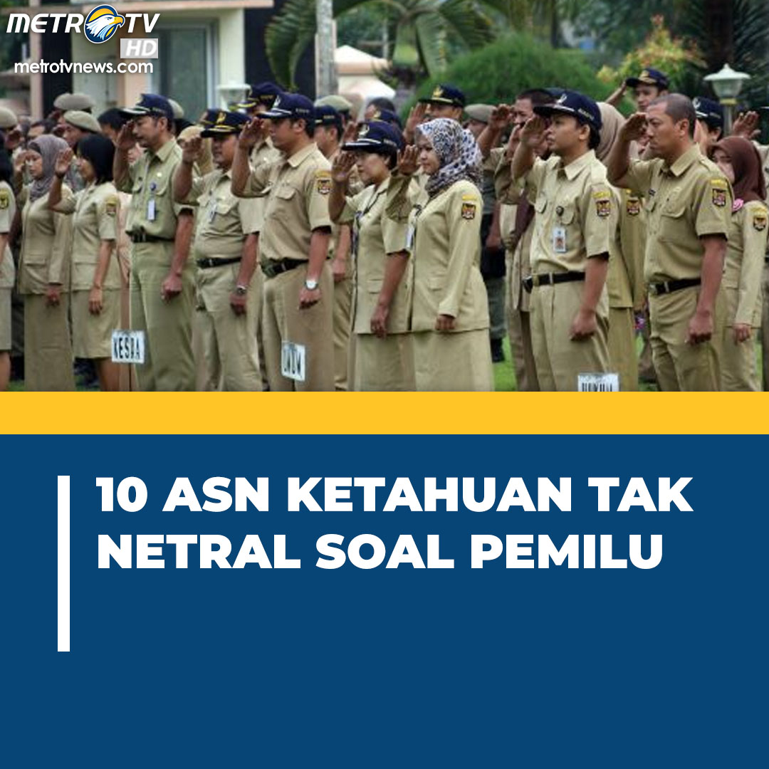 Metro_TV's tweet photo. Ketua Bawaslu (@bawaslu_RI) Jawa Tengah #MuhammadAmin mengingatkan batasan aparatur sipil negara (ASN) pada pemilu terkait larangan apa saja seperti keaktifan ASN dalam proses kampanye, gerakan tubuh, mengajak, menjadi tim kampanye hingga menyelenggarakan kampanye. https://t.co/RMc8jysnW1