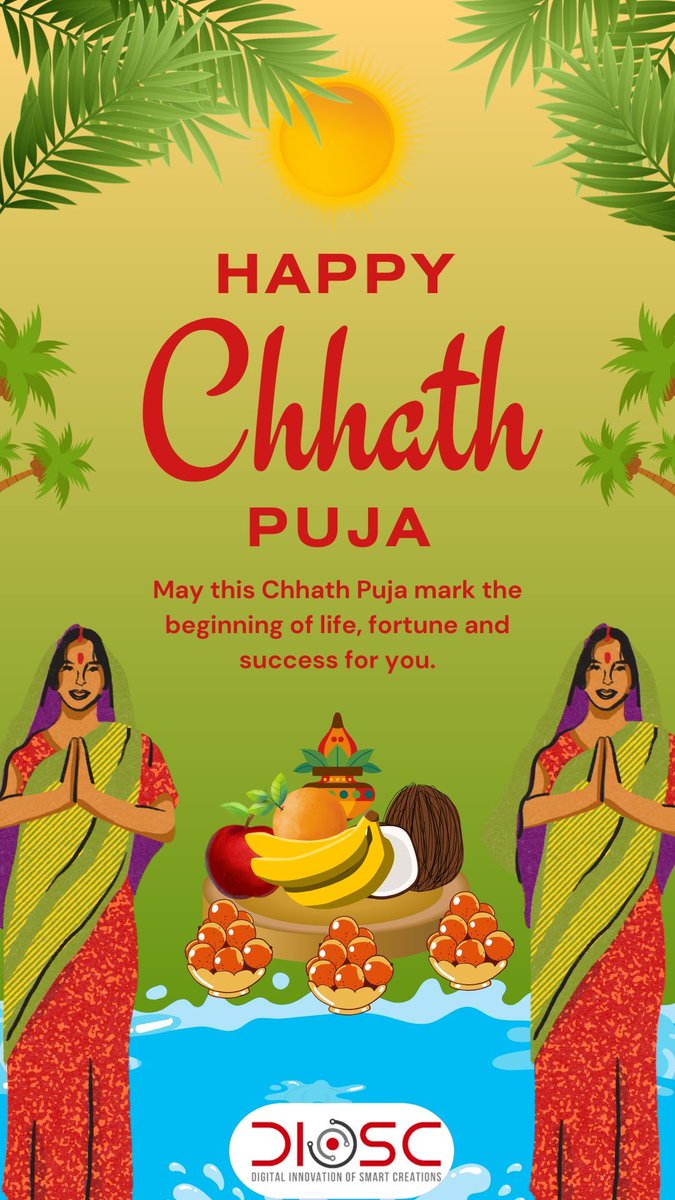 Dioscsolutions's tweet image. My best wishes to all your family members on the auspicious occasion of Sandhya Arghya of Mahaparva Chhath. May the worship of the Sun God infuse new energy and new enthusiasm in everyone&apos;s life. Jai Chhathi Maiya! #DioscSolutions