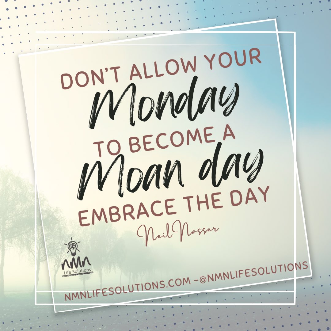 Embrace Mondays, don't moan! 💪 Kick off the week with positivity and new opportunities. 🌟 #MondayMotivation #PositiveVibes #EmbraceTheDay