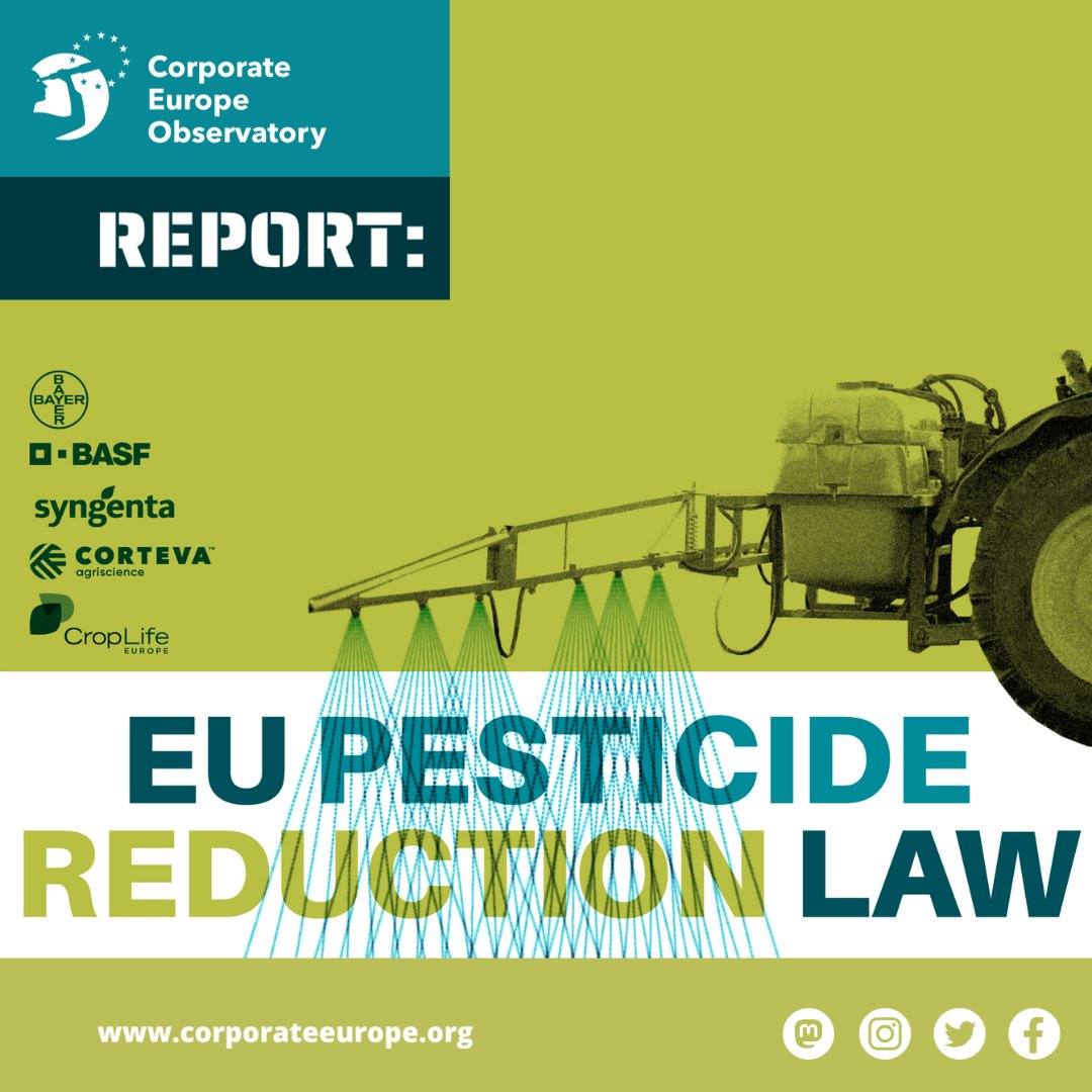 🚨Read our new report on #SUR 🚨 🔴We unveil how the pesticide reduction law has been pushed back by the pesticide lobby 👉It’s here: corporateeurope.org/en/2023/10/sab… ⛔This obstruction is as reckless as fossil fuel industry undermining climate policy, we need 🟩#PesticideFreeEU! 🧵👇