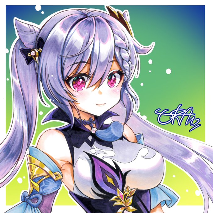 刻晴お誕生日おめでとう🎉 夏頃描いたコピック絵です #アナログ絵 #コピック #COPIC #刻晴生誕祭2023 #原神