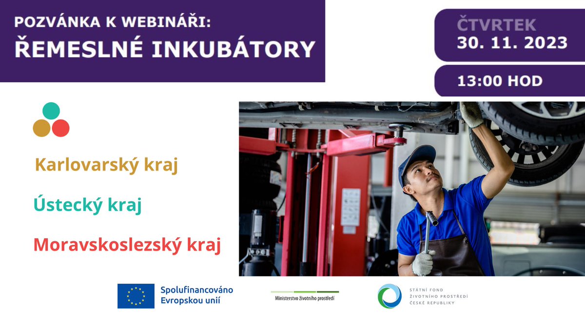 sfzp_cr's tweet photo. Zveme vás na webinář, který je určen pro zájemce o dotace #OPST, kterými mohou být obce, nadace, spolky a další subjekty z @Karlovarskykraj, #Ústeckýkraj a @KrajMsk. Cílem je posilování vztahu k řemeslným oborům. Na webináři se dozvíte, co lze zafinancovat, jaké jsou podmínky k získání finanční podpory a kolik finančních prostředků lze využít. Výzvy a více naleznete🔨https://t.co/5t8gyCrWnY
Pozvánka a připojení na webinář🟪https://t.co/ahPAgkHHYJ