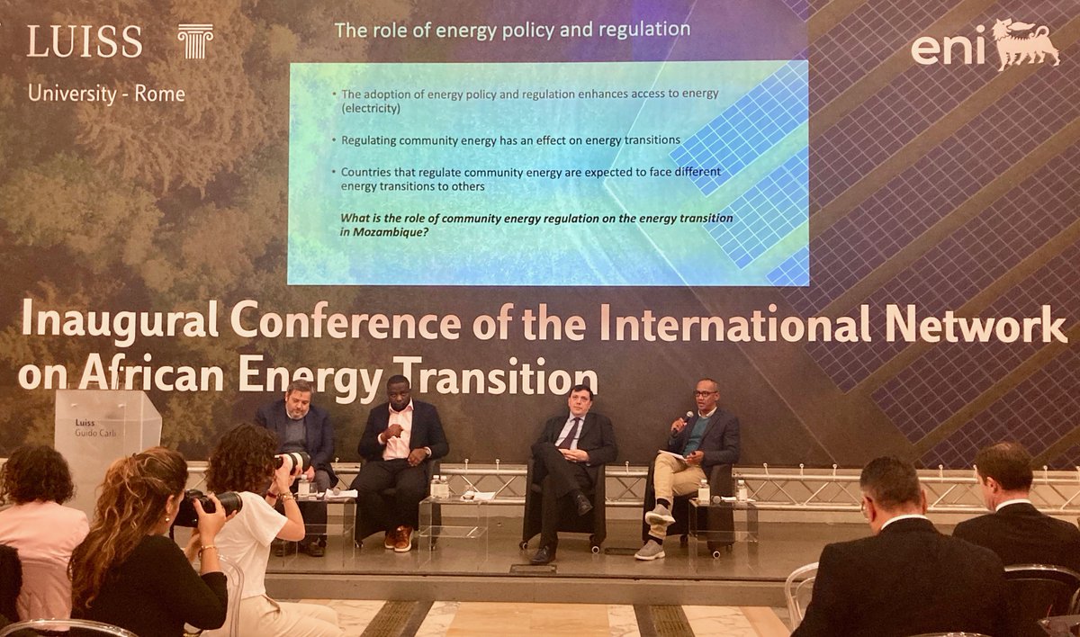 Great to participate in the inaugural conference of the International Network on African Energy Transition @UniLUISS @eni to present @CesetProject research on Mozambique’s off-grid regulation and its role in facilitating community energy as part of the country’s energy transition