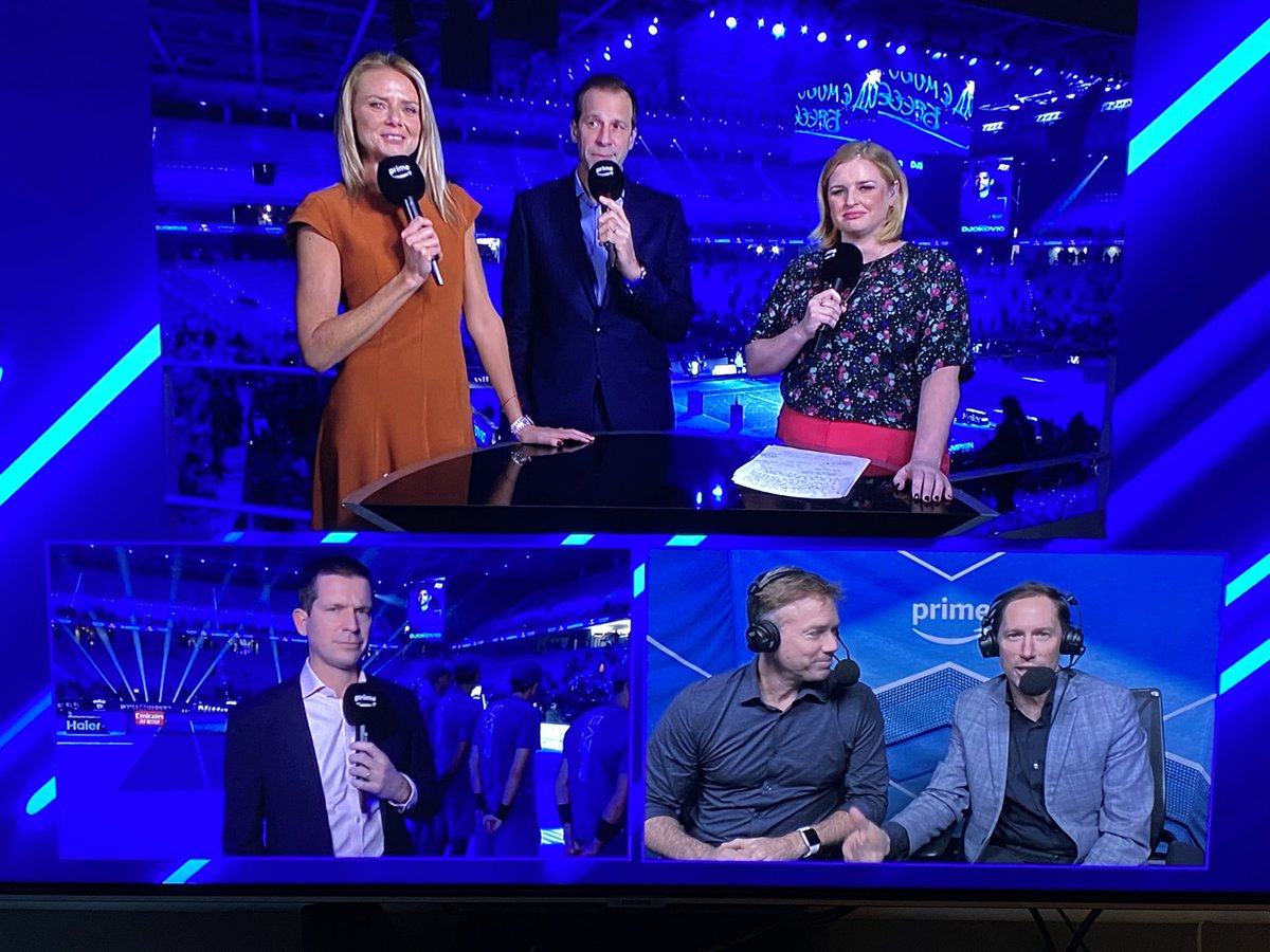 A sad moment wrapping Amazon Prime’s tennis coverage in UK with our final ATP Finals. It all started five years ago with Queens and US Open. We’ve learnt so much since then! But have always had the same spirit. Thank you to such an amazing team and to lifelong friendships