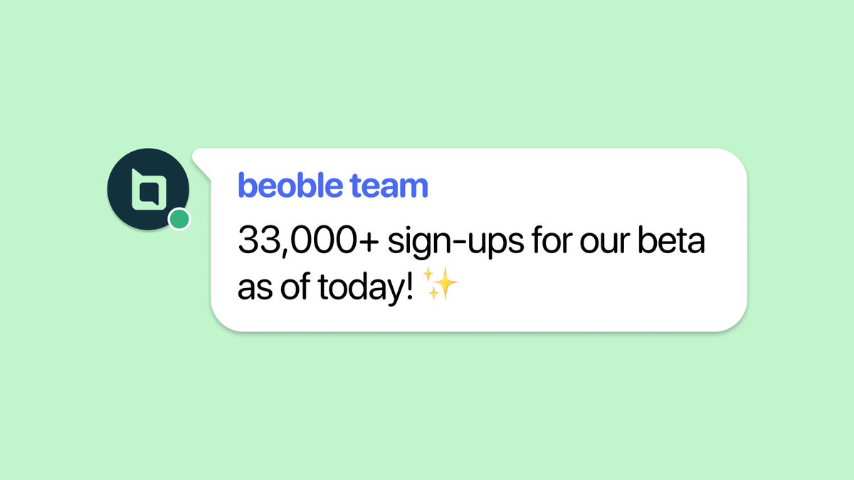 beoble_official's tweet photo. Sign-up for our beta has hit 33K!
We are so overwhelmed (in the best way possible) by the support and we can't wait for D-day 🥳

Friendly reminder that registration closes in 10 days, after that beoble will be invite-only. Sign up now at https://t.co/z5Z6r8rJkh https://t.co/krq7h0sOYW