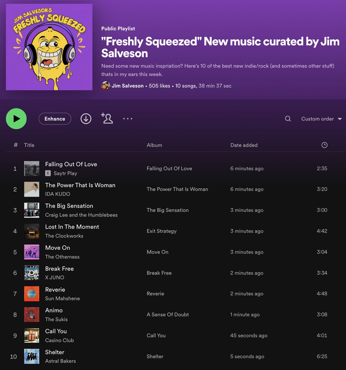 Mr_Jimbob's tweet photo. A morning dose of 10 of the freshest tracks around! 🎧🔥🍋

Get this in your ears to dramatically improve Monday by up to 78%... follow the playlist too for a weekly update.

https://t.co/YO3zcQ4Iec https://t.co/yIrtLFIXIU