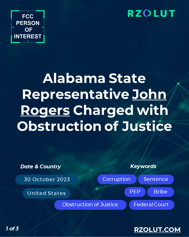 RzolutL's tweet photo. Alabama State Representative John Rogers Charged with Obstruction of Justice

To read in detail, click here https://t.co/4KDlbzPCkW

#Moneylaundering #Corruption #Bribes #UnitedStates #Alabama #PEP #Federalcourt #Charged #RZOLUT https://t.co/KICnrRAz4K