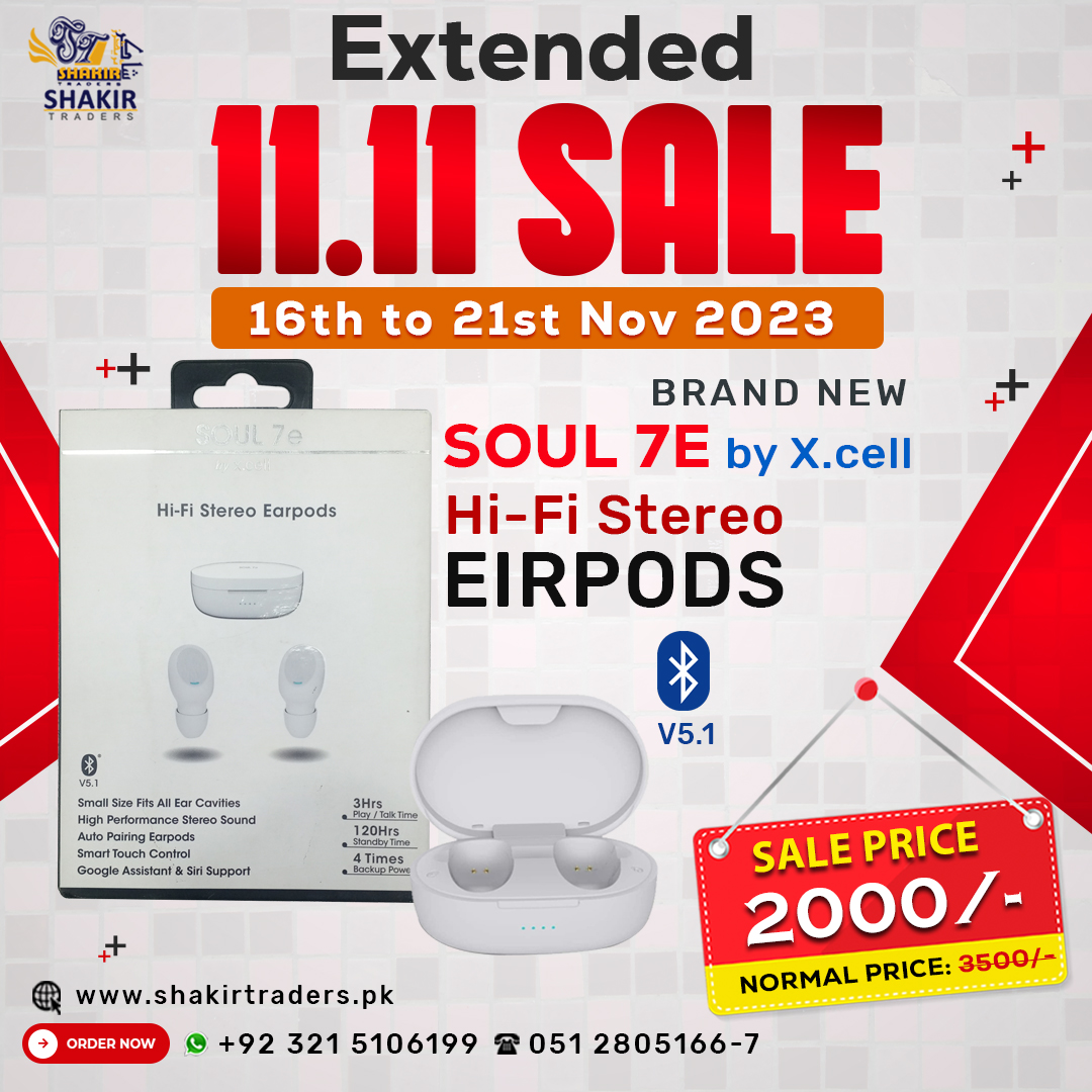 Gaming18Shakir's tweet photo. Extended " 11 11 SALE 2023 "
Valid for 11th to 21st Nov 2023
Wireless Earbuds/Earpods
For Order Contact
WhatsApp/Call
0309-0374440
#shakirtraders #1111Sale #1111sale2023 #novSale #sale #hddexternalcase #externalcase #HDDEnclosure https://t.co/Xv5XHpO7x4