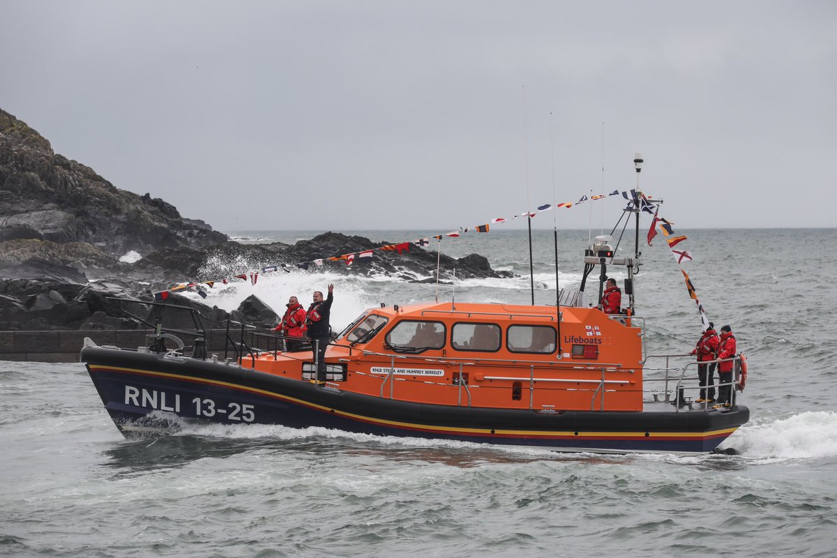 Shannon class <a href="/RNLI/">RNLI</a> lifeboat 13-25 Stella and Humphrey Berkeley arrives at Portpatrick for the first time to take over from the Tamar class boat 16-21 John Buchanan Barr. #lifeboat #rnli #lifeboats #portpatrick