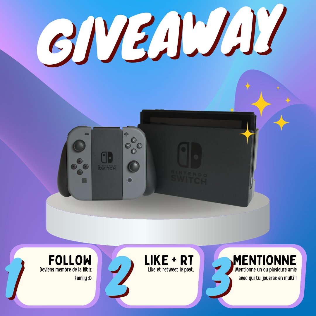 Ribiz14's tweet photo. 🎉 Gagne ta NINTENDO SWITCH OLED ! 🎮✨

Tu veux un petit cadeau en plus sous ton sapin :D
Pour participer :

- Follow @Ribiz14
- Like et retweet ce post
- Tag 1 ou plusieurs amis gamers 🕹️

Tirage au sort le 25 Décembre🎁 
Bonne chance à tous ! 🍀
#ConcoursSwitch #Giveaway https://t.co/dQ8HzRCnbx